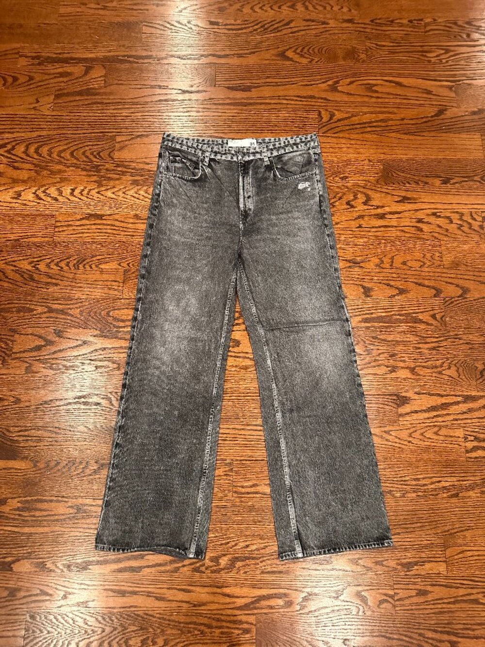 Rag & Bone Miramar Sofie Wide Leg Jean Sweat Pants Size 31 Washed Black